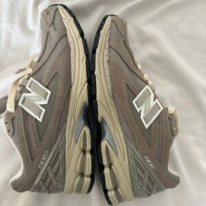 New Balance Taupe and White Athletic Sneakers